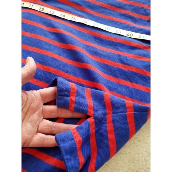 GAP Red Blue Long Sleeve V-Neck Cotton Hoodie Womens Sz (S) - Picture 12 of 14